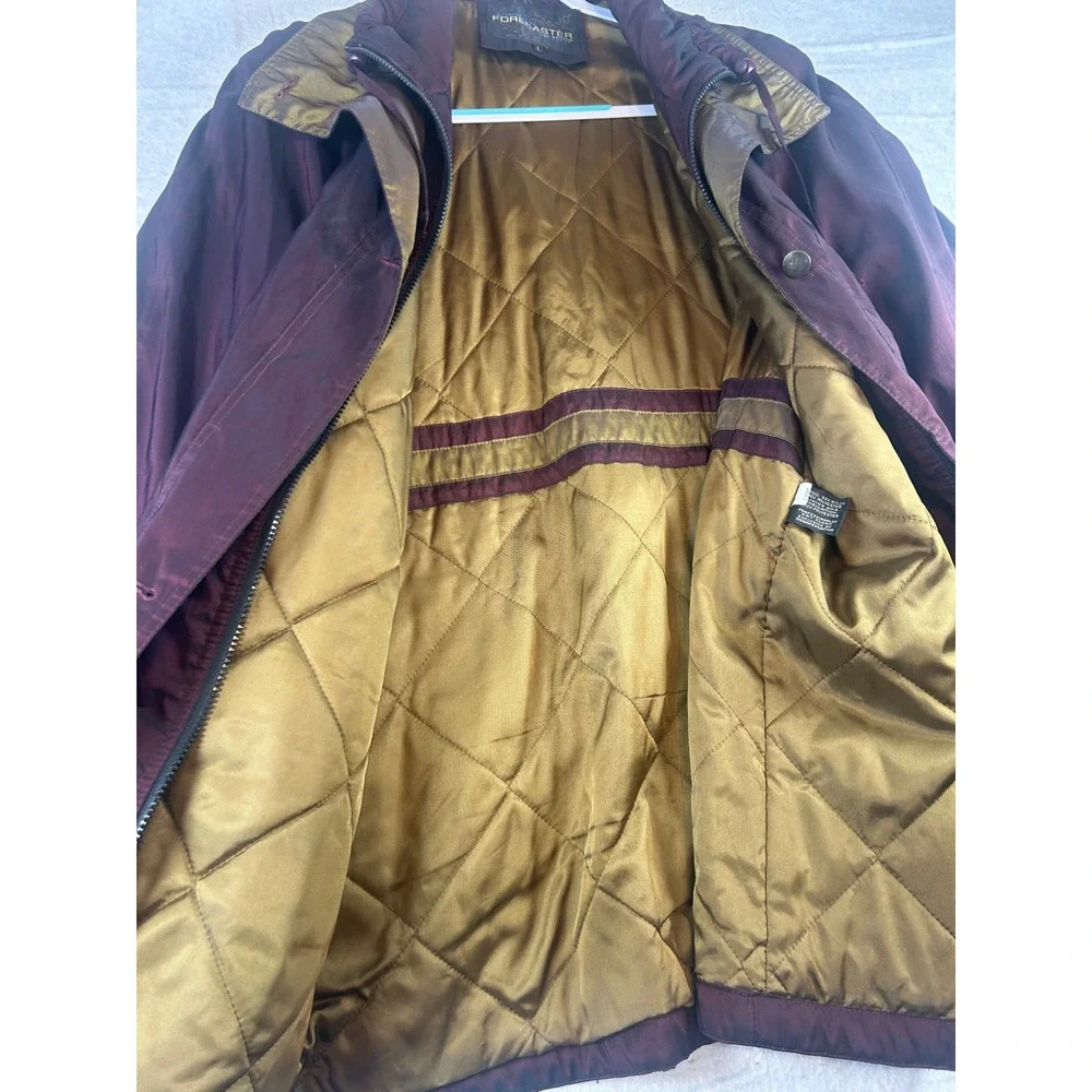 Forecaster of Boston Womens Burgundy Gold Colorblock Trench‎ Coat Jacket - Picture 7 of 9